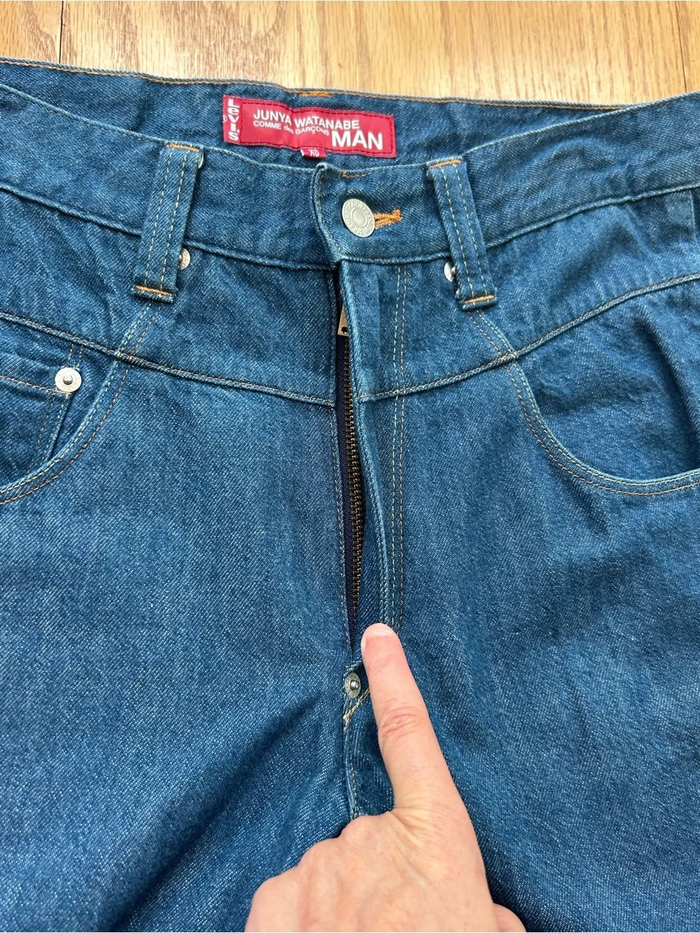 Junya Watanabe MAN x Levi's Camo Pocket Denim Jeans Indigo Blue Japan‎ Size XS